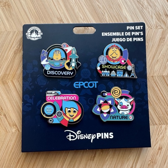2023 Disney Parks Epcot Reimagined Buzz Pua Cogsworth Joy 4 Pin Booster Set - Picture 1 of 3